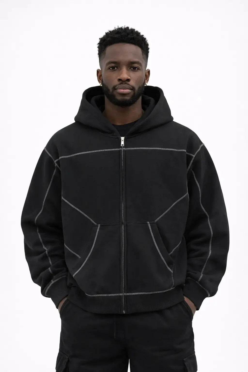 Black core cotton hoodie
